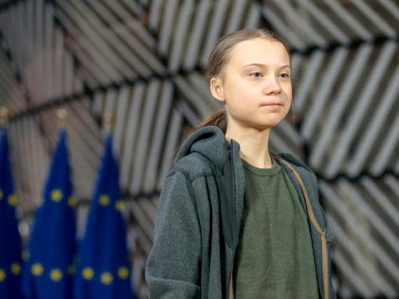 Greta Thunberg: a spiky heroine for our time who we love for getting angry on our behalf (EPA)