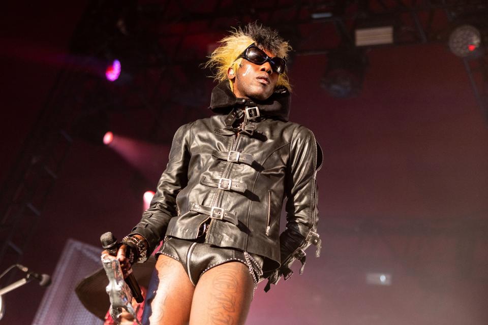 INDIO, CALIFORNIA - APRIL 21: Yves Tumor performs onstage at the 2023 Coachella Valley Music and Arts Festival on April 21, 2023 in Indio, California. (Photo by Emma McIntyre/Getty Images for Coachella)