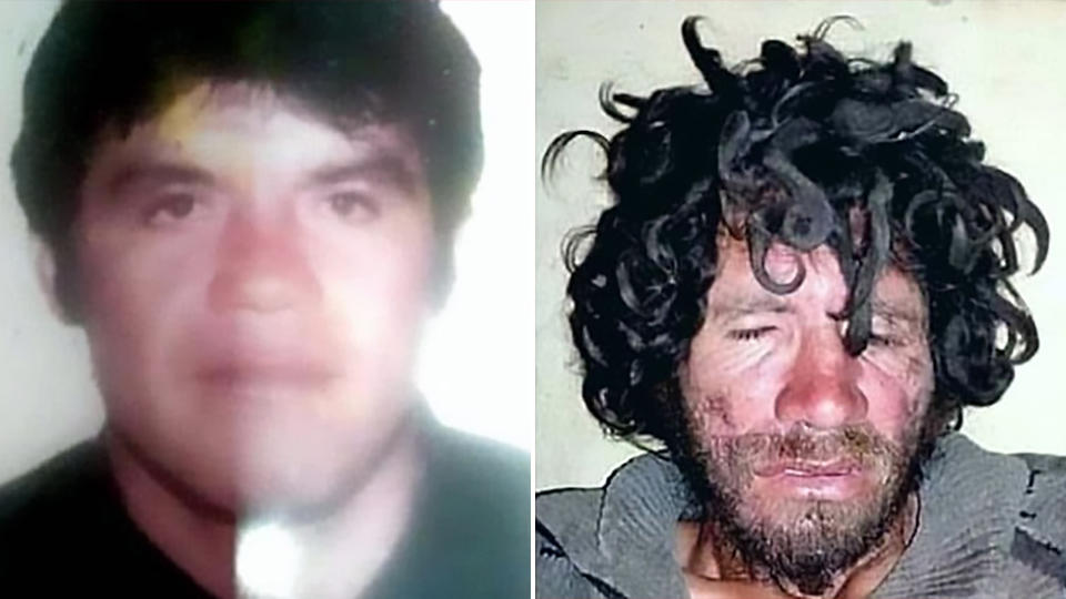 Angel Ramirez Lopez is pictured left before he went missing. He is pictured right almost two decades later. Source: Australscope