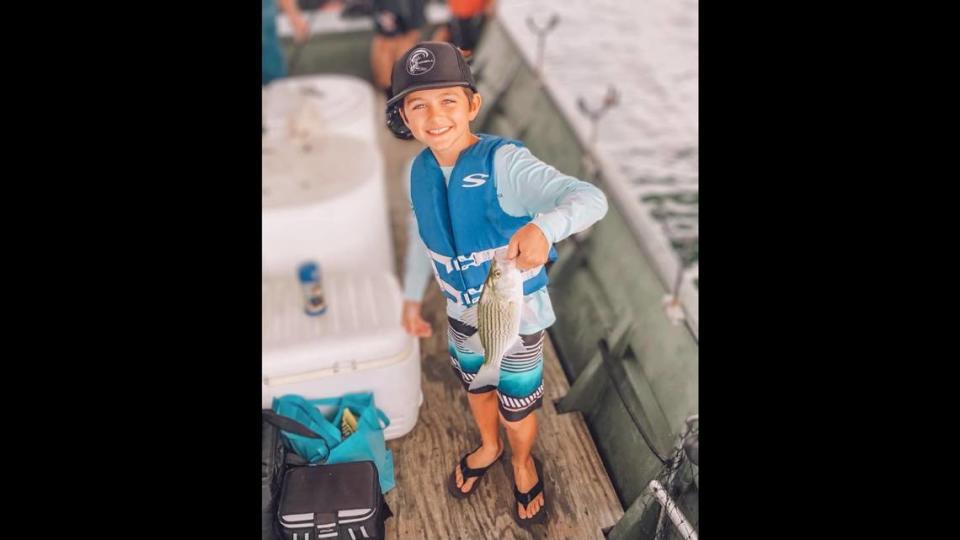 Jameson Reeder Jr., a 10-year-old from Huntersville, had a leg amputated below the knee after a shark attack in the Florida Keys on Saturday, Aug. 13, 2022.