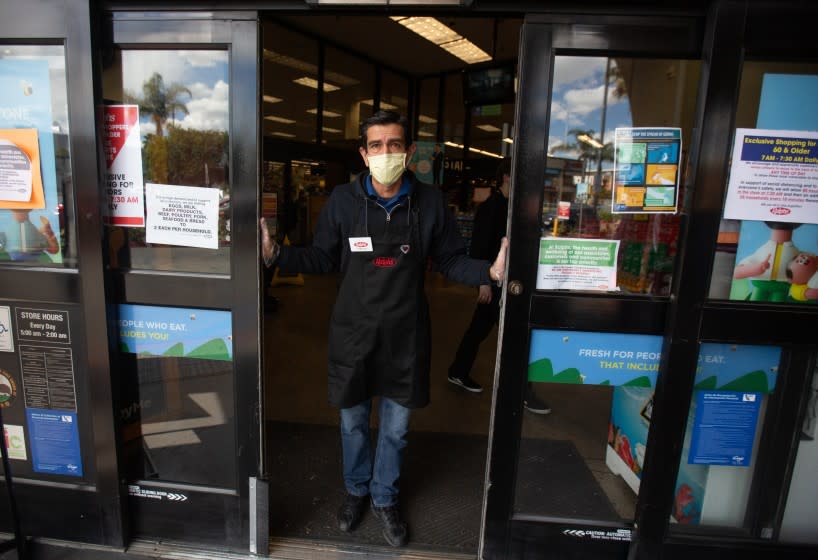 Ralphs grocery store is puttting in place social distancing. Coronavirus