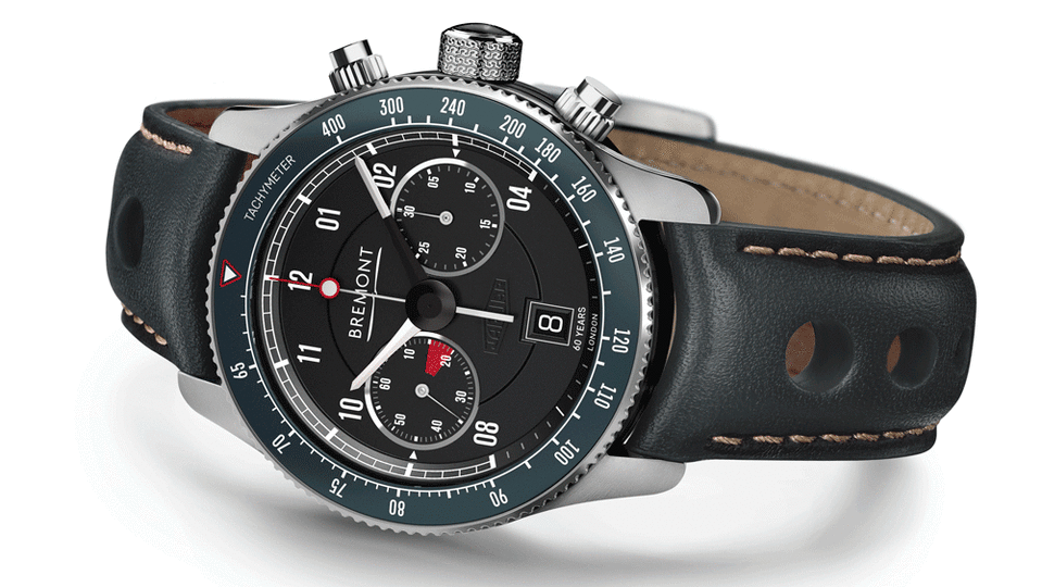 The Bremont E-Type “Flat Out Grey” watch created in collaboration with Jaguar. - Credit: Courtesy of Bremont