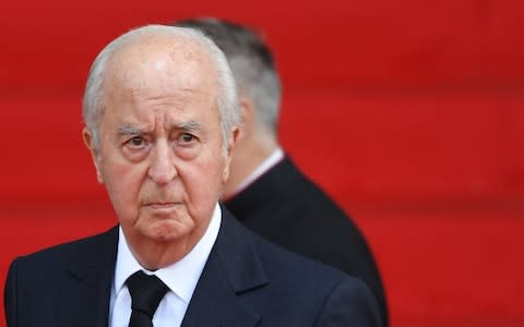 ormer French Prime Minister Edouard Balladur arrives to attend a church service for former French President Jacques Chirac at the Saint-Sulpice church in Paris on September 30, 2019 - Credit: ERIC FEFERBERG/&nbsp;AFP