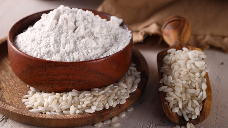 bowl of rice flour