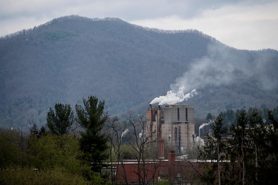 The Pactiv-Evergreen paper mill in Canton is seen from Pisgah High School.