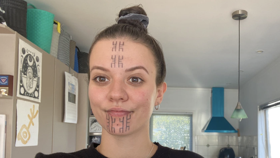 Moale James was refused entry to a nightclub in Brisbane due to her culturally significant facial tattoo. Source: ABC