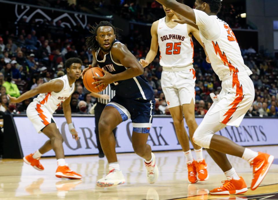 Bruce Thornton, of Milton, during the Eagles third place game against Whitney Young at the Bass Pro Shops Tournament of Champions at JQH Arena on Saturday, Jan. 15, 2022.