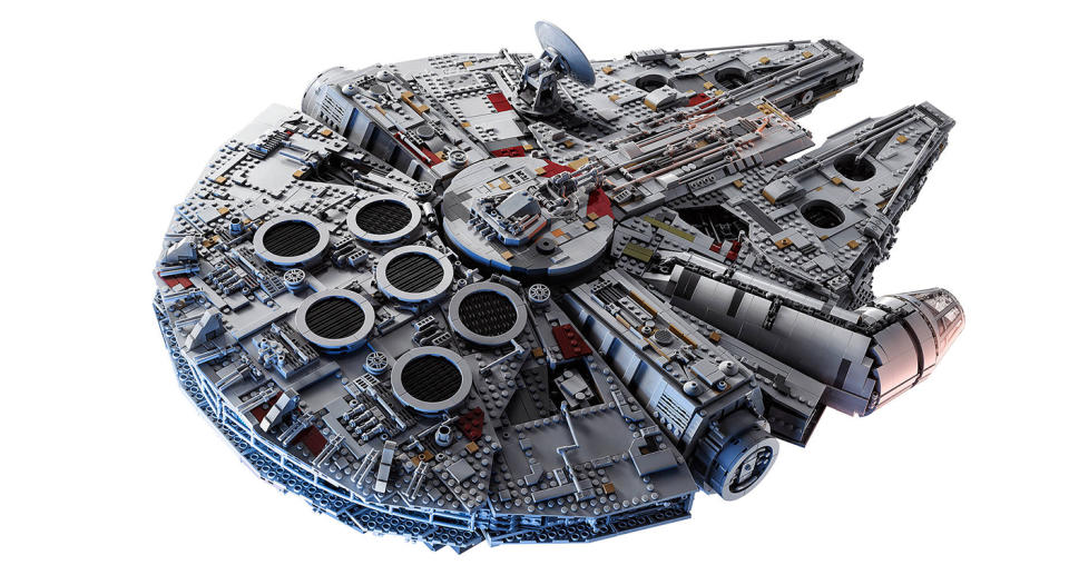 Consider yourself a Lego pro? Tackle the ultimate challenge with this collector series <em>Star Wars</em> Millennium Falcon. Suitable for ages 16+. <a href="https://fave.co/2nQmcSN" rel="noopener" target="_blank" data-ylk="slk:Shop here.;elm:context_link;itc:0;sec:content-canvas" class="link ">Shop here.</a>