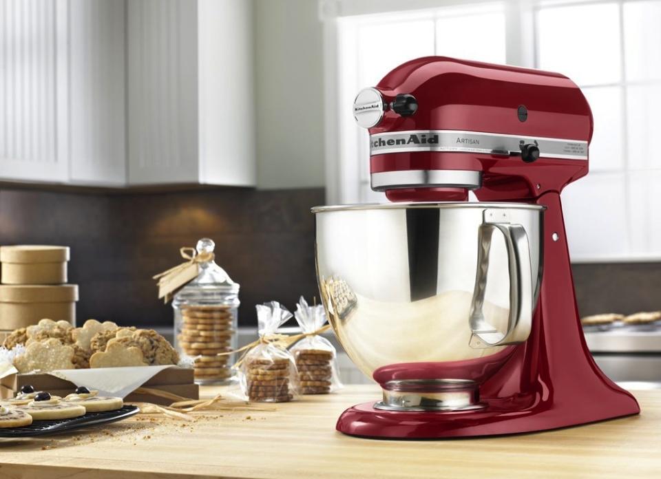 <body> <p>The KitchenAid stand mixer is more than an <a rel="nofollow noopener" href=" http://www.bobvila.com/articles/437-choosing-major-kitchen-appliances/?bv=yahoo" target="_blank" data-ylk="slk:appliance;elm:context_link;itc:0;sec:content-canvas" class="link ">appliance</a>, it's one of the most coveted pieces of kitchenware today. Available in a wide range of colors, this American-made product does double duty as both a multifunctional cooking tool and a stylish addition to your decor. <em>Available at <a rel="nofollow noopener" href=" http://click.linksynergy.com/fs-bin/click?id=P71lsVf3GNs&subid=&offerid=206959.1&type=10&tmpid=1513&RD_PARM1=http%253A%252F%252Fwww1.macys.com%252Fshop%252Fproduct%252Fkitchenaid-ksm150ps-artisan-5-qt.-stand-mixer%253FID%253D77589%2526CategoryID%253D7554%2526swatchColor%253DBordeaux%2523fn%253Dsp%25253D1%252526spc%25253D24%252526slotId%25253D8%252526kws%25253Dkitchen%252520aid%252520red" target="_blank" data-ylk="slk:Macy's;elm:context_link;itc:0;sec:content-canvas" class="link ">Macy's</a>; $499.99</em>.</p> <p><strong>Related: <a rel="nofollow noopener" href=" http://www.bobvila.com/slideshow/meet-the-next-generation-of-high-tech-kitchen-appliances-48628?bv=yahoo" target="_blank" data-ylk="slk:Meet the Next Generation of High-Tech Kitchen Appliances;elm:context_link;itc:0;sec:content-canvas" class="link ">Meet the Next Generation of High-Tech Kitchen Appliances </a> </strong> </p> </body>
