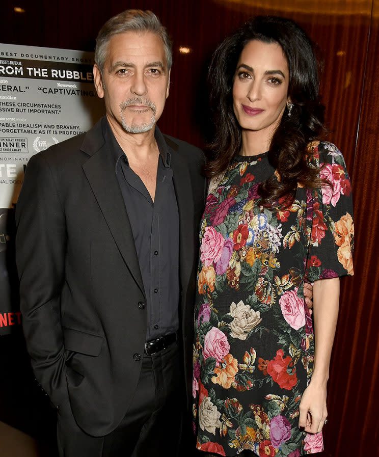 George and Amal Clooney always make a dashing pair, seen here at the Netflix special screening and reception of <em>The White Helmets</em> hosted by the Clooney Foundation for Justice. (Photo: David M. Benett/Dave Benett/Getty Images for Netflix )