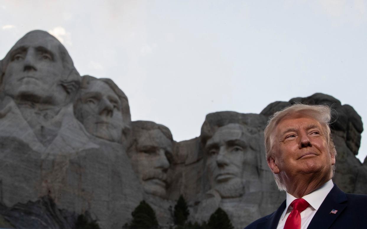 Trump first announced the idea for a National Garden of American Heroes in a speech he made at Mount Rushmore last July - Alex Brandon /AP