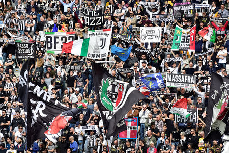 Soccer Football - Serie A - Juventus v Fiorentina - Allianz Stadium, Turin, Italy - April 20, 2019 General view of fans inside the stadium REUTERS/Massimo Pinca