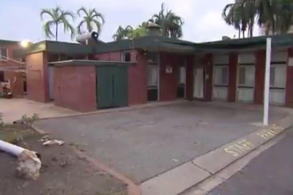 The Palms Motel in Darwin where a number of people were shot at by alleged gunman Ben Hoffmann. Source: Nine News