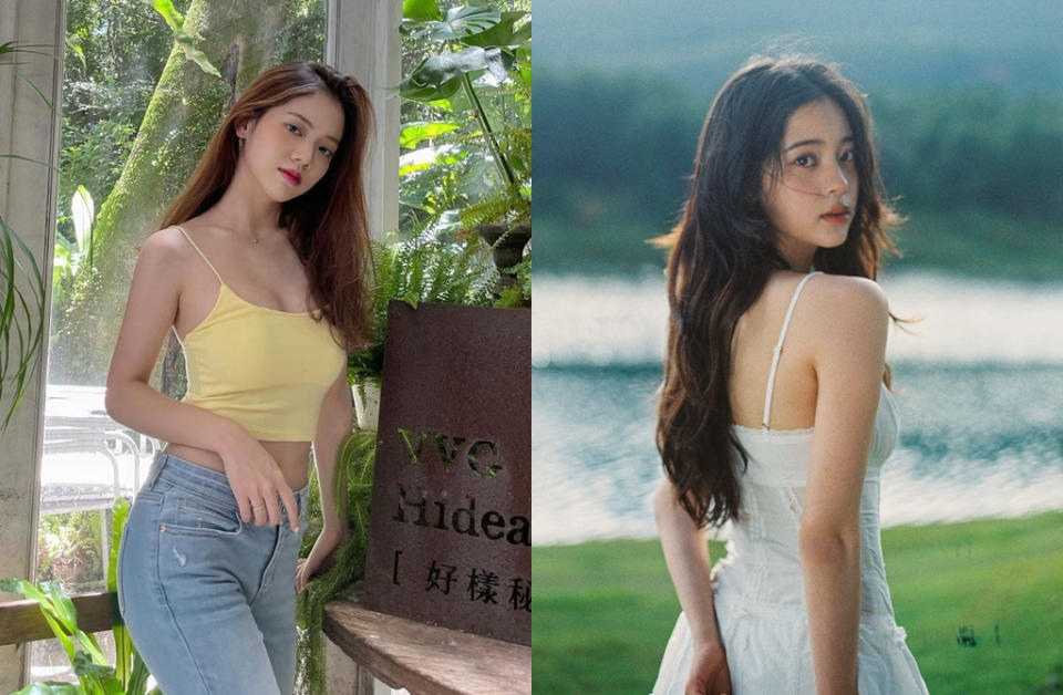鄉民對比歐陽娜娜（右）與王彩樺女兒黃于庭（左）的顏值。（圖／fn_st_16813 Instagram、微博）