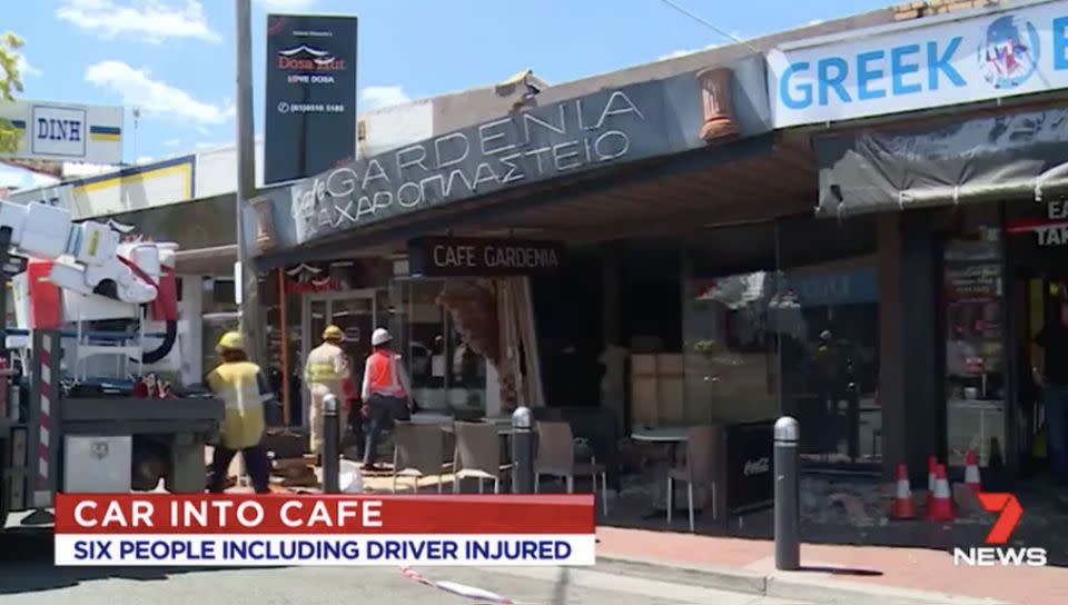 The cafe was seriously damaged. Source: 7 News