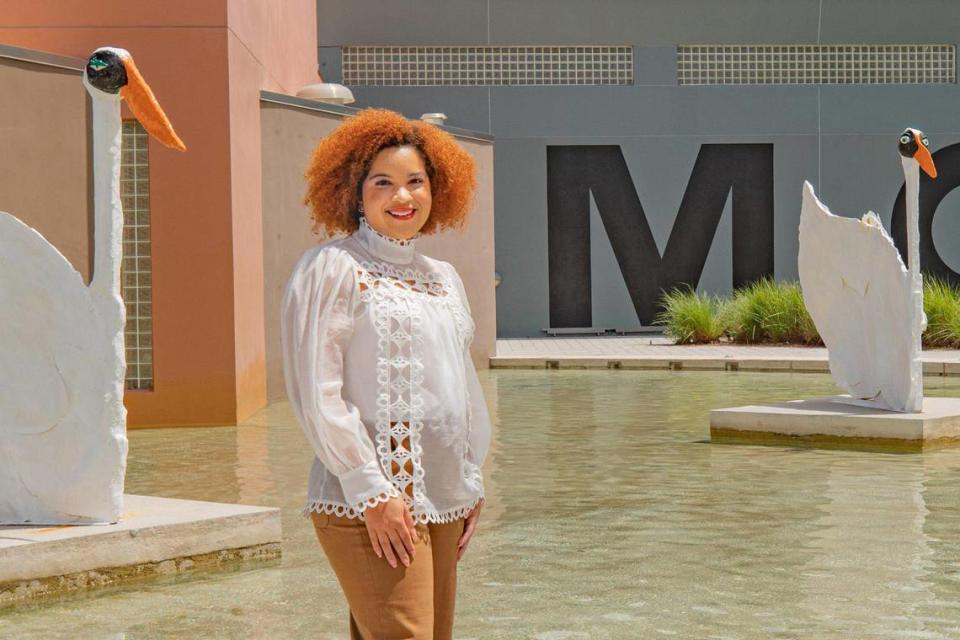 Curator Adeze Wilford poses for a portrait at the Museum of Contemporary Art in North Miami, Fla. on Wednesday, Aug. 31, 2022.