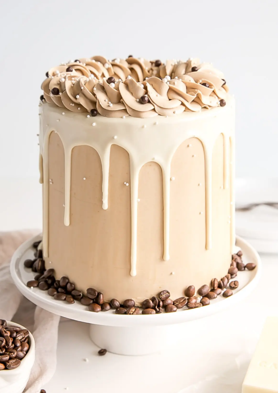 <p>Liv for Cake</p><p>This white chocolate mocha cake pairs tender white chocolate espresso cake layers with a whipped white chocolate ganache and silky espresso buttercream.</p><p><strong>Get the recipe: <a href="https://livforcake.com/white-chocolate-mocha-cake/" rel="nofollow noopener" target="_blank" data-ylk="slk:White Chocolate Mocha Cake;elm:context_link;itc:0;sec:content-canvas" class="link rapid-noclick-resp">White Chocolate Mocha Cake</a></strong></p>
