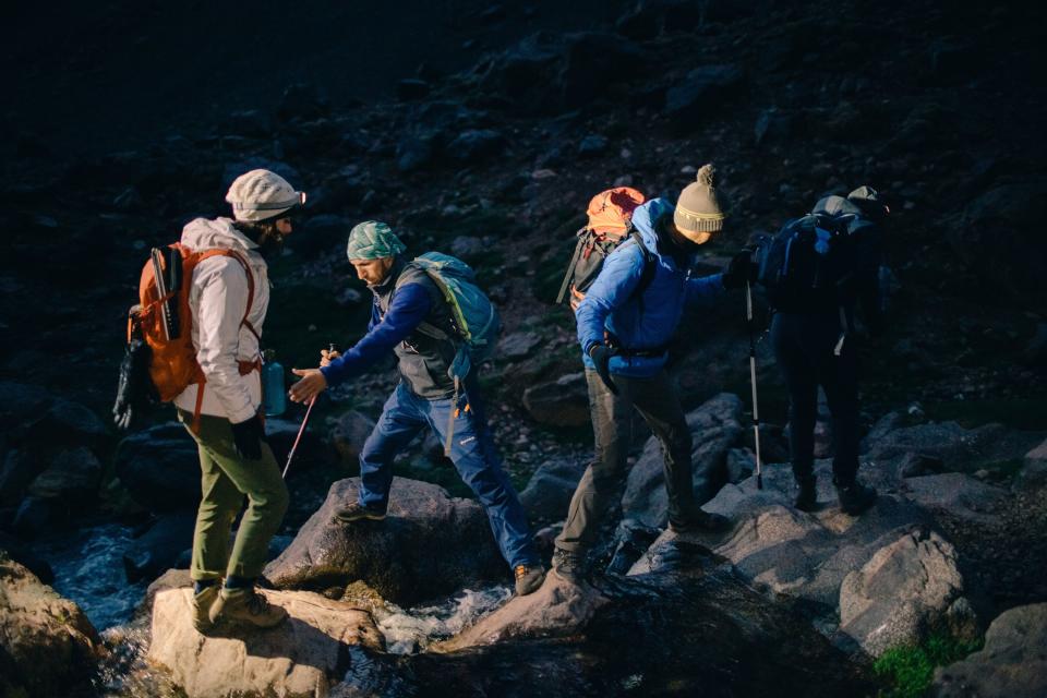 Hikers on Toubkal in Morocco