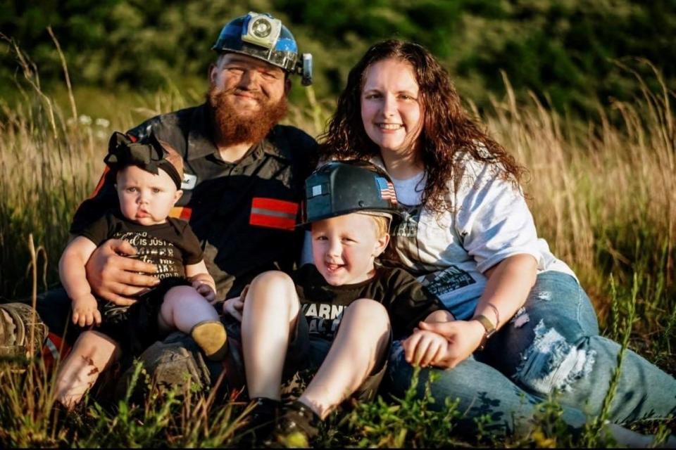 McGuire family photo with Micheal, Mollie, daughter Lynlee and son Easton.