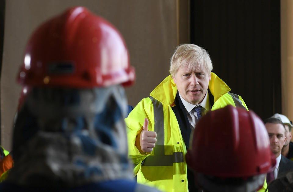 Prime Minister Boris Johnson visiting Wilton Engineering Services in Middlesbrough while on the campaign trail for the General Election.