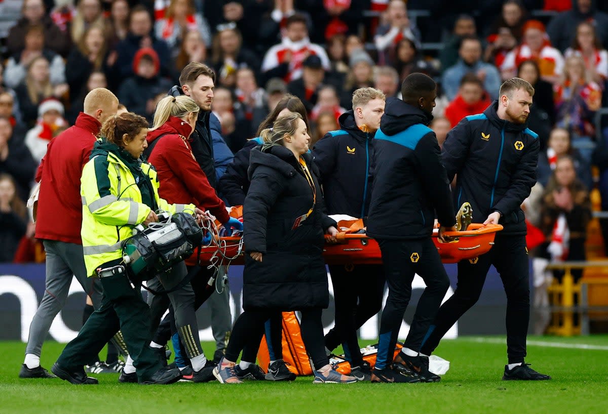 Frida Maanum was stretchered off the Molineux pitch  (Action Images via Reuters)