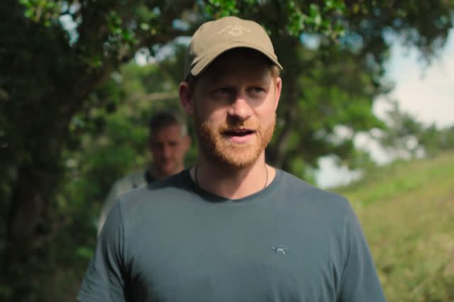 <p>Netflix</p> Prince Harry hikes in the first episode of "Heart of Invictus."