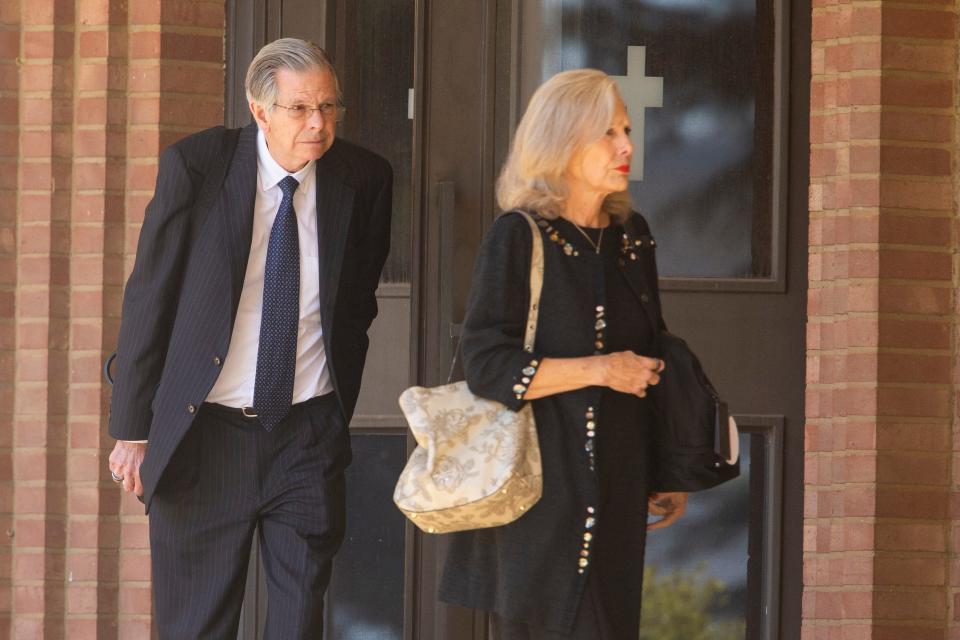 Mourners leave the “Celebration of Life” service for former U.S. Congressman and Tennessee Gov. Don Sundquist at Christ Church Memphis in Memphis, Tenn., on Thursday, August 31, 2023.