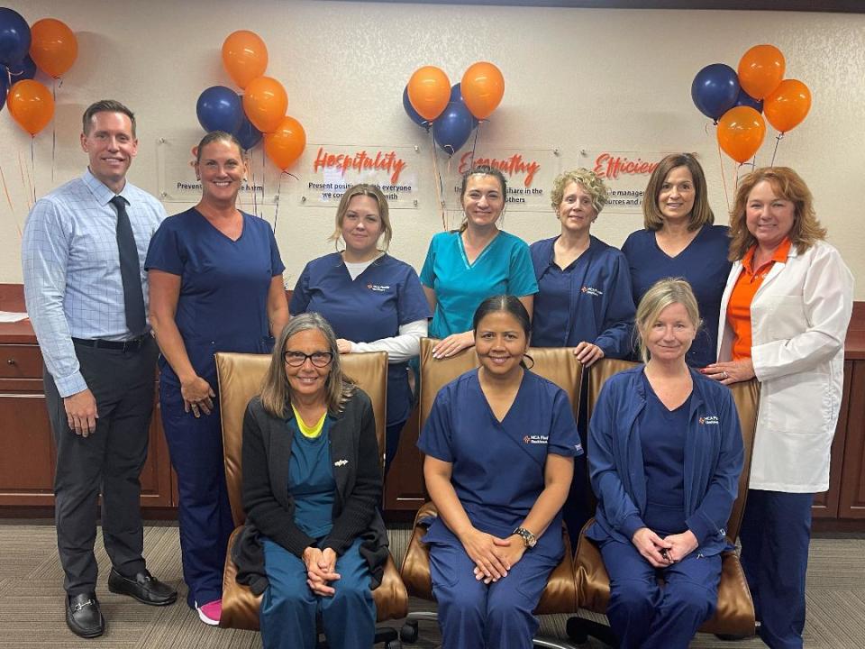 Members of the Medical Surgical nursing unit at HCA Florida Englewood Hospital attended a watch party where they were named 2022 Unit of Distinction award winners.