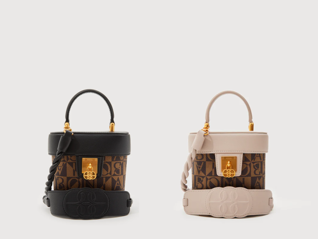 Buy Bonia Monogram Bucket Bag S (Brown Colour)