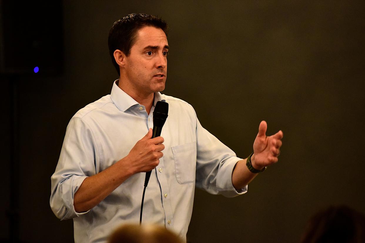 Frank LaRose, Ohio's secretary of state, discusses Issue 1 in Richland County on Monday, Aug. 7, the day before the 2023 special election.