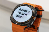 Samsung Galaxy Watch Ultra is displayed during a media preview at Samsung Galaxy Experience space, Tuesday, July 9, 2024, in New York. Samsung is dressing up its wearable devices in technology's latest fashion — artificial intelligence. (AP Photo/Yuki Iwamura)