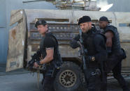 Sylvester Stallone, Jason Statham and Terry Crews in Lionsgate's "The Expendables 2" - 2012