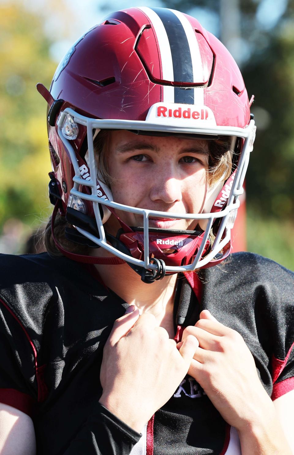 Brockton kicker John Dumas during a game versus Pinkerton Academy on Saturday, Oct. 15, 2022.  