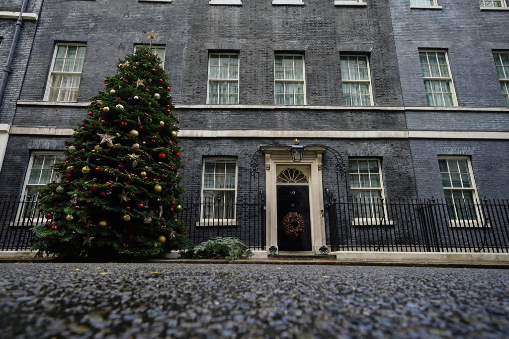 The Christmas tree outside 10 Downing Street this year (PA) (PA Wire)