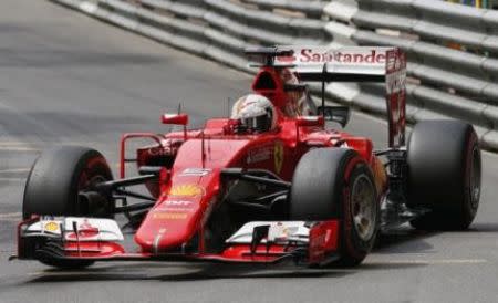 Sebastian Vettel of Ferrari during practice before qualifying. Formula One - F1 - Monaco Grand Prix 2015 - Circuit de Monaco, Monte Carlo - 23/5/15. Reuters / Robert Pratta