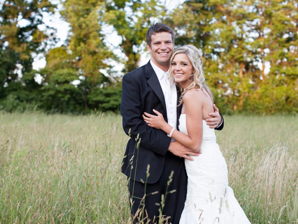 Married couple wedding photo