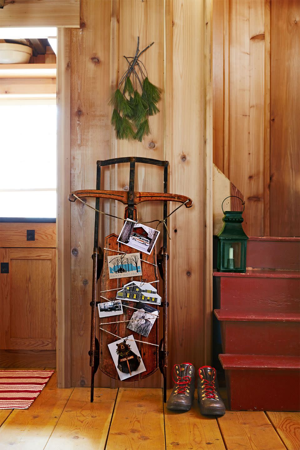 Sled Christmas Card Display