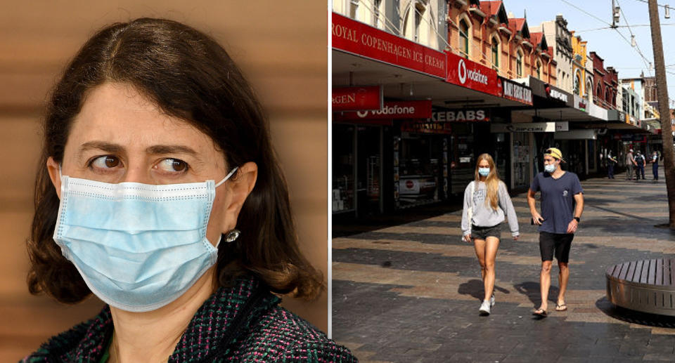 In recent weeks Premier Gladys Berejiklian has shifted her compliance-based narrative to a far greater focus on vaccination. Source: Getty