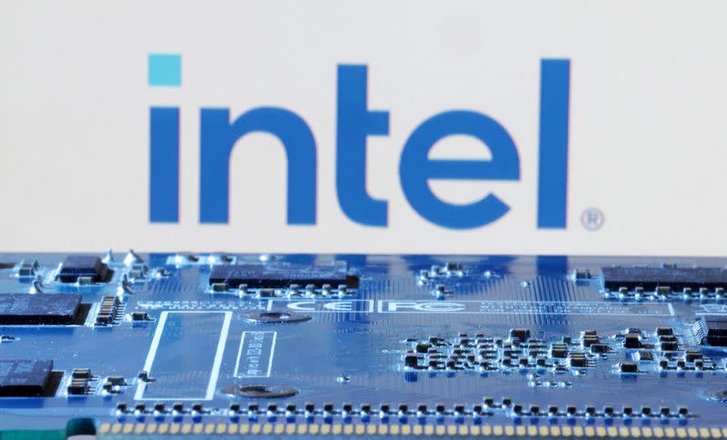 Illustration shows Intel logo