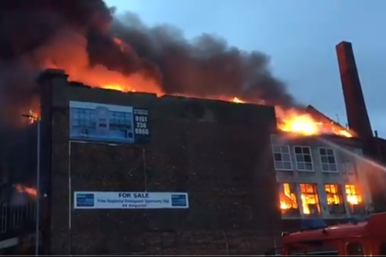 Manchester fire: Firefighters battle huge blaze opposite Strangeways Prison