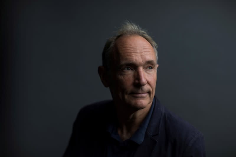 FILE PHOTO: World Wide Web founder Tim Berners-Lee poses for a photograph following a speech at the Mozilla Festival 2018 in London