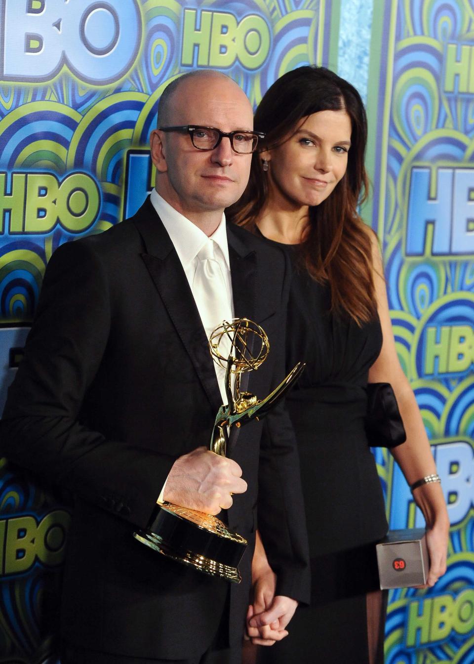 Winner of the Emmy for Best Director in a Mini-Series or TV Movie Soderbergh and his wife Asner arrive at 65th Primetime Emmy Awards HBO after-party in West Hollywood