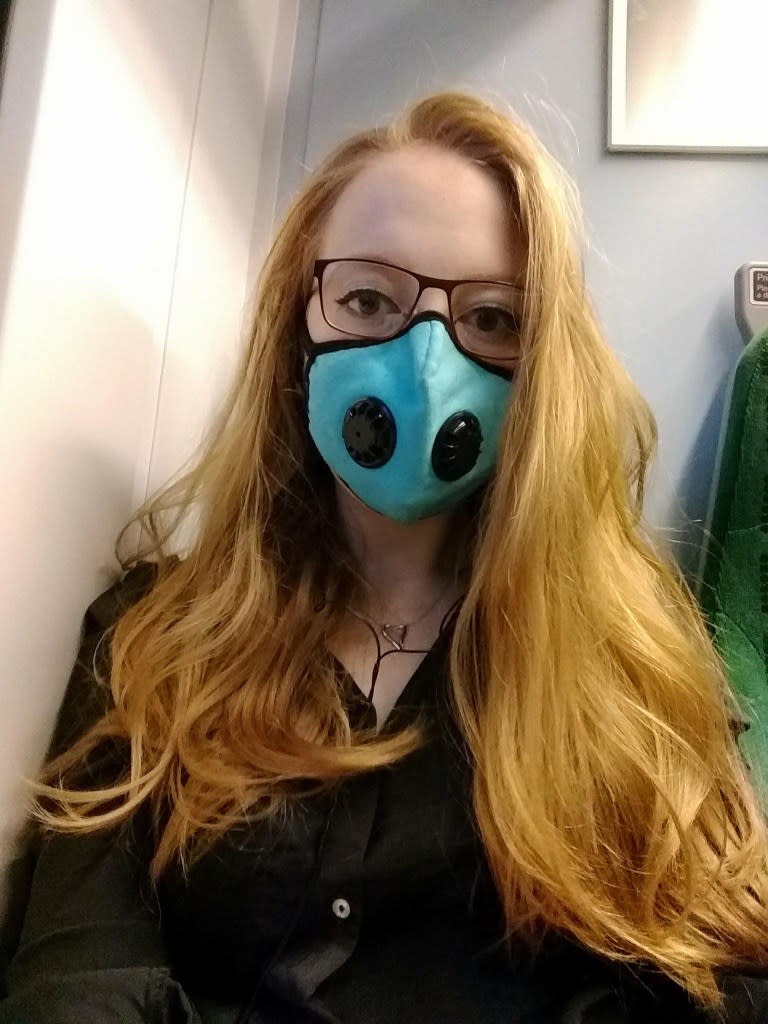 Francis-Smith had to wear masks often in public to avoid smells that would trigger her condition. Amy Francis-Smith / SWNS