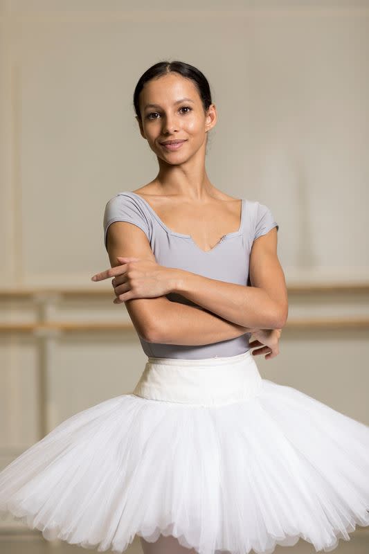 Frankie Hayward, principal dancer of the Royal Ballet and actress in forthcoming Cats movie poses for a photograph after rehearsal at the Royal Opera House in London, Britain