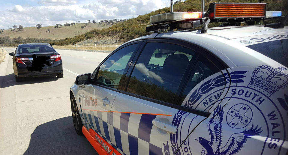 A 25-year-old motorist learned the lesson the hard way when he was fined almost $340 for one hogging the right lane. Source: Traffic and Highway Patrol Command – NSW Police Force/Facebook