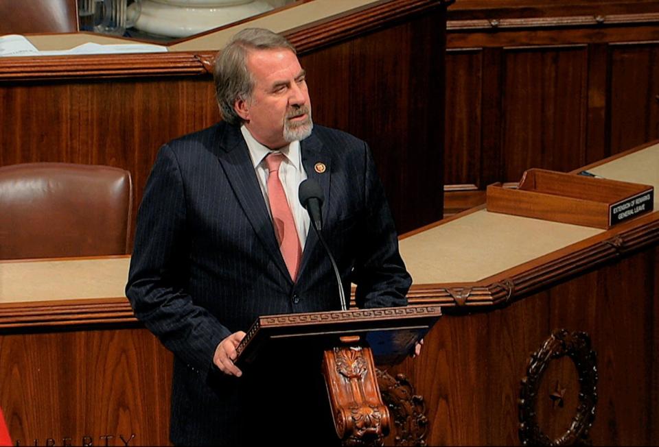 Rep. Doug LaMalfa, R-Richvale, speaks as the House of Representatives debates the articles of impeachment against President Donald Trump at the Capitol in Washington, D.C., on Dec. 18, 2019.