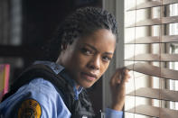 This image released by Sony Pictures shows Naomie Harris in a scene from "Black and Blue," in theaters on Oct. 25. (Alan Markfield/Sony Pictures via AP)