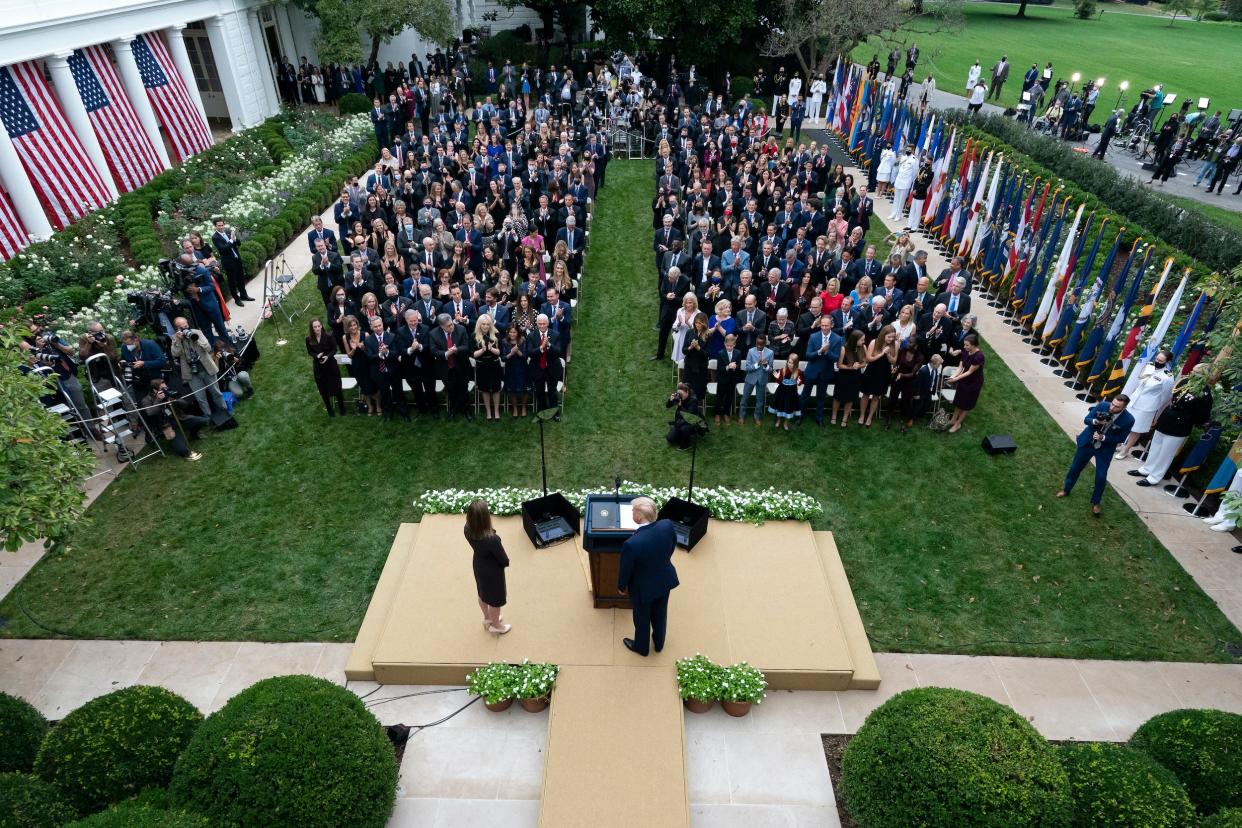 trump rose garden white house scotus amy coney barrett mike lee coronavirus