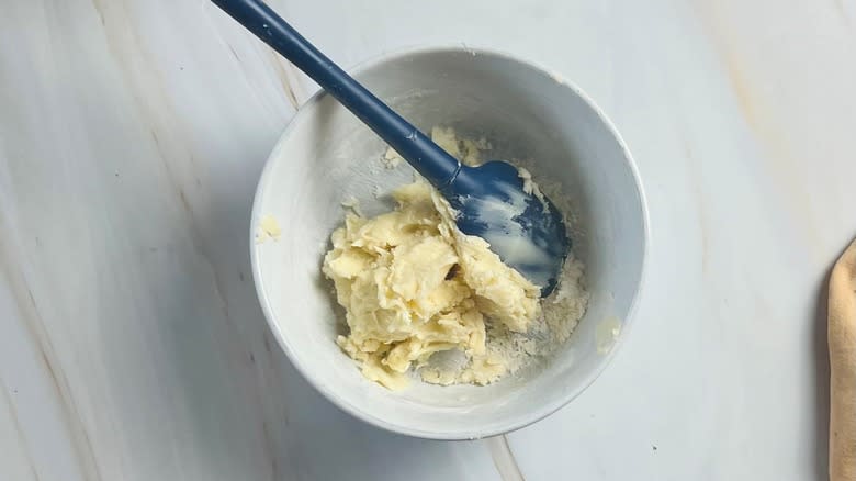 butter and flour in bowl