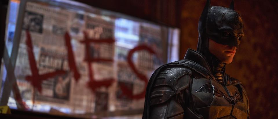 Batman (Robert Pattinson) in The Batman. (Still: Warner Bros Pictures)